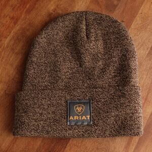 Ariat Beanie Hat Cuffed Unisex Brown Black Outdoor Western Knit Casual Comfort